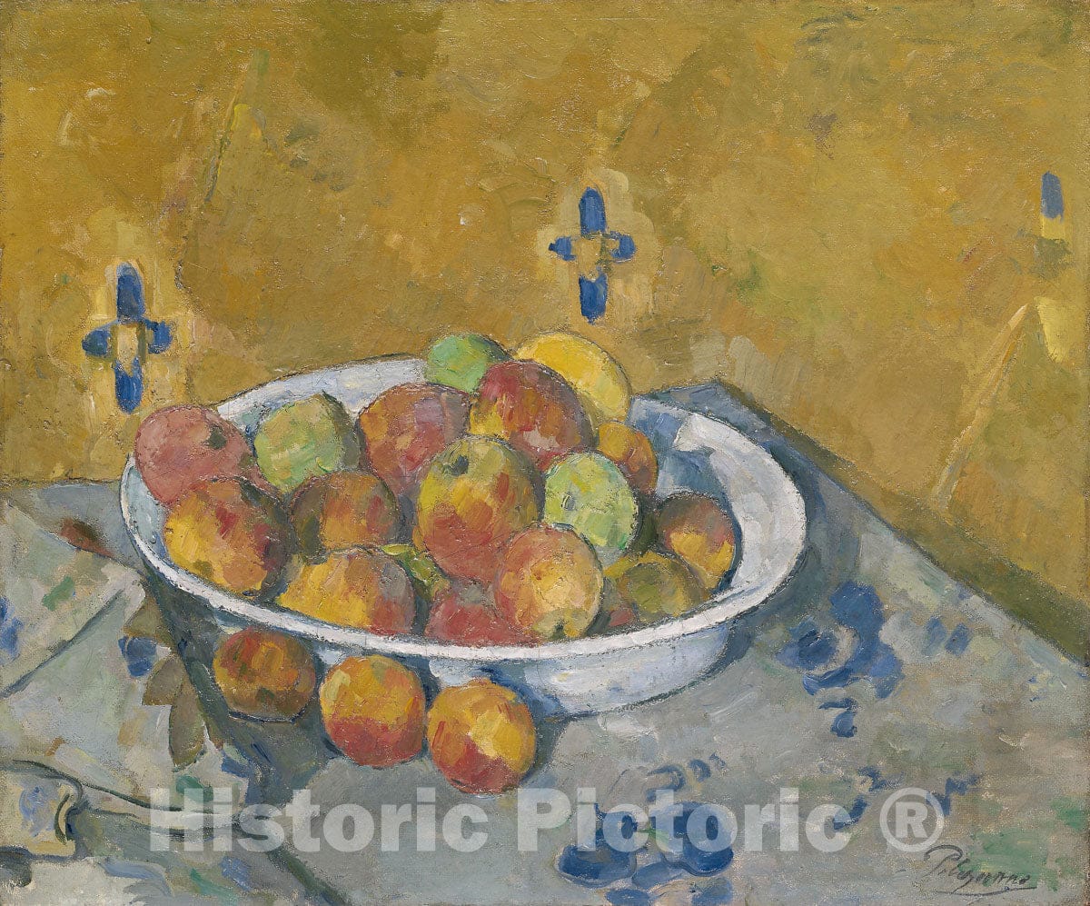 Art Print : The Plate of Apples, Paul Cezanne, c 1877, Vintage Wall Decor :