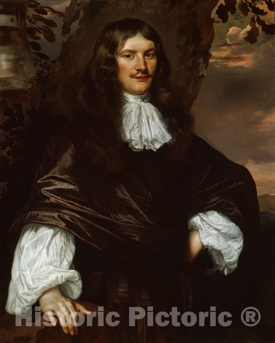 Art Print : Portrait of a Man, Jan Mijtens, c 1663, Vintage Wall Decor :
