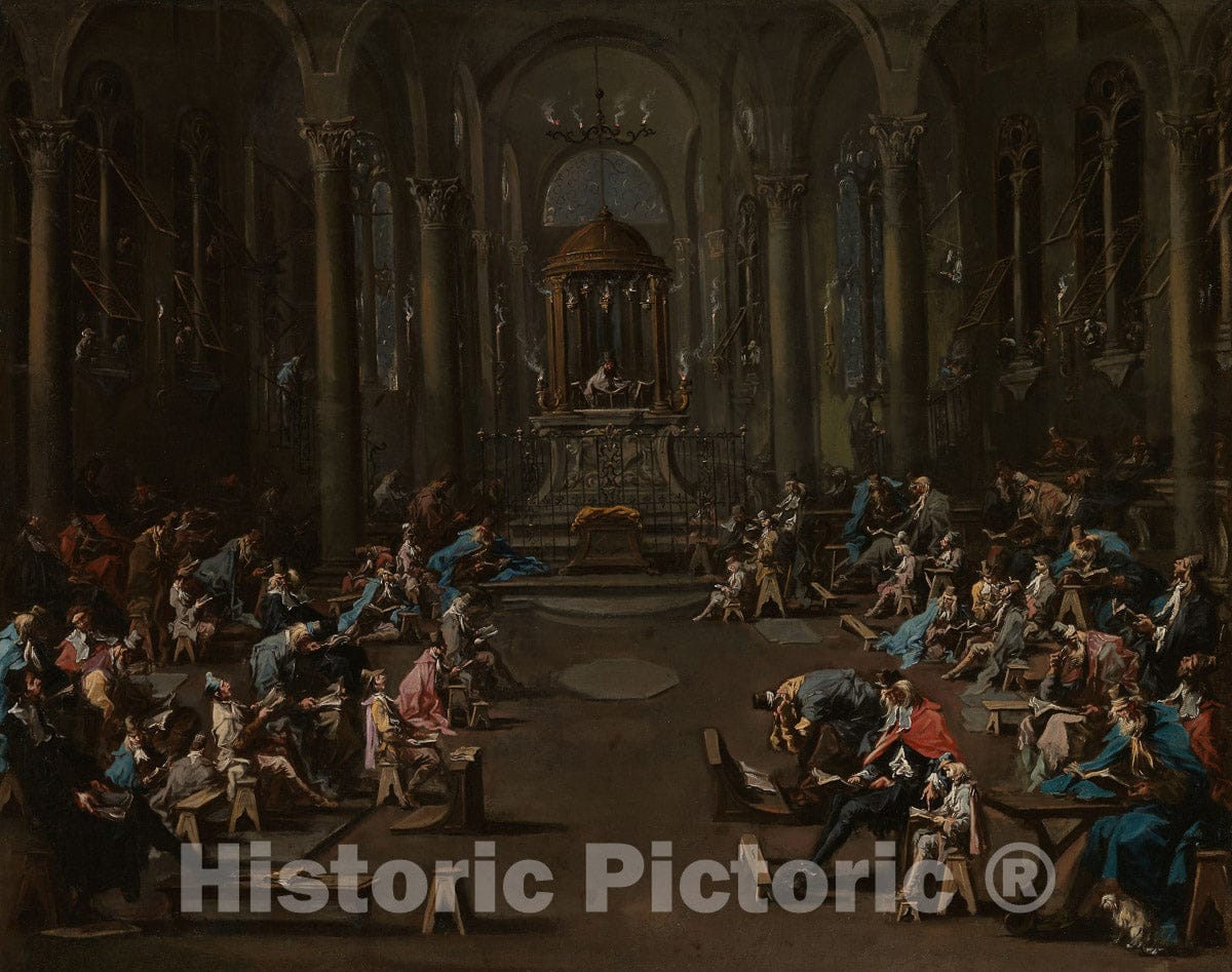 Art Print : The Synagogue, Alessandro Magnasco, c 1725, Vintage Wall Decor :