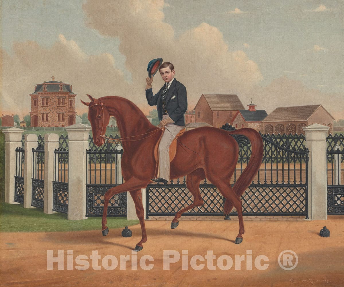 Art Print : George Franklin Archer and the Archer Residence, Charles Spencer Humphreys, 1871, Vintage Wall Decor :