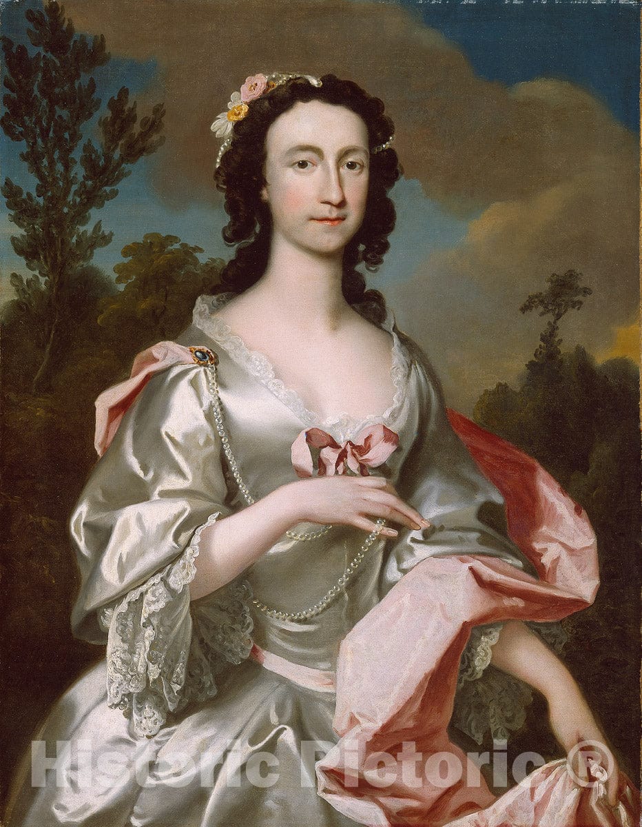 Art Print : Mrs. Freeman Flower, Joseph Highmore, 1747, Vintage Wall Decor :