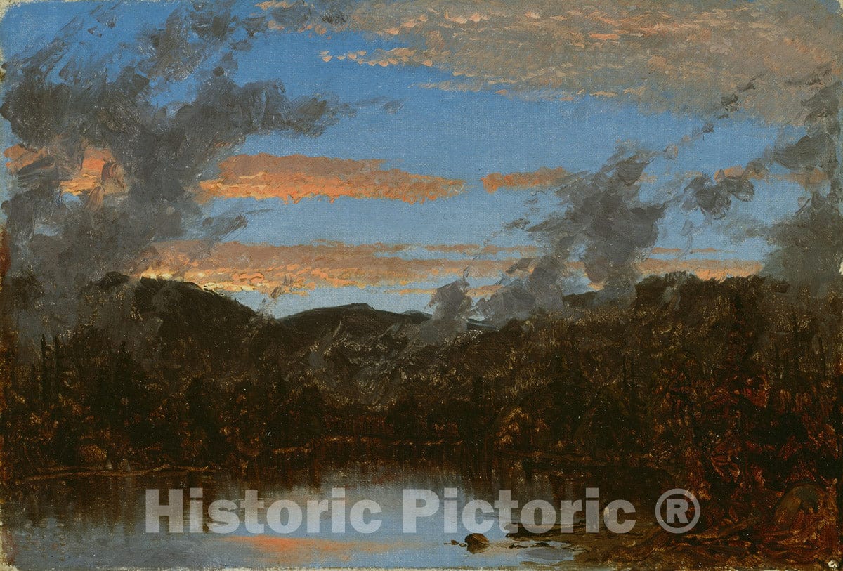 Art Print : Mist Rising at Sunset in the Catskills, Sanford Robinson Gifford, c 1861, Vintage Wall Decor :