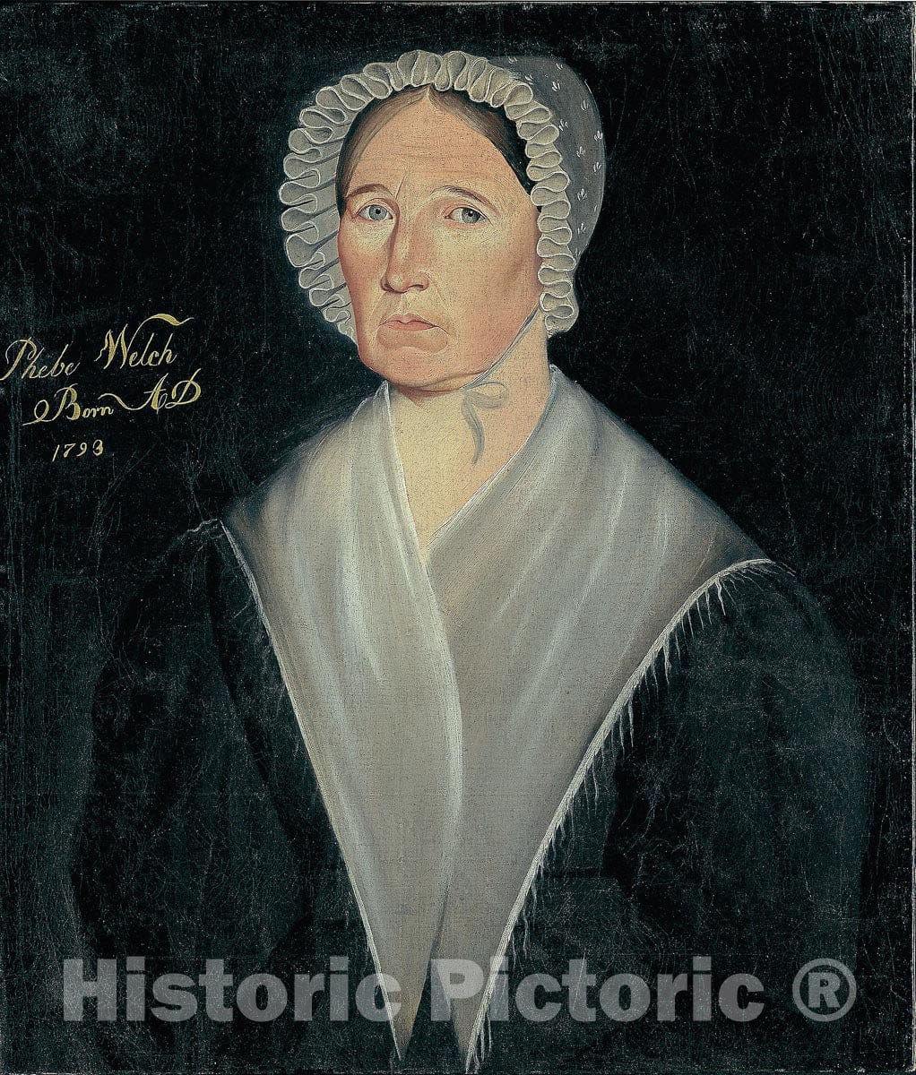 Art Print : Portrait of Mrs. William W. Welch, Sheldon Peck, c 1837, Vintage Wall Decor :