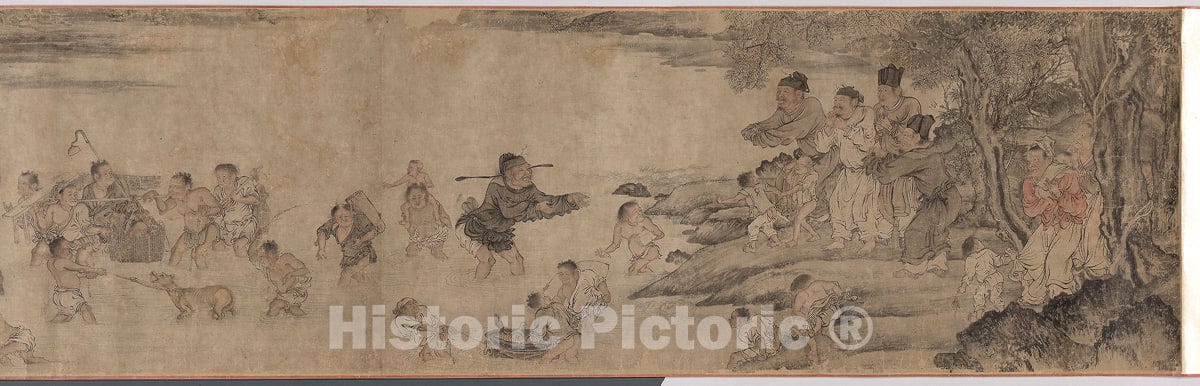 Art Print : Yang Pu Moving His Family, Artist Unknown, c 1279, Vintage Wall Decor :