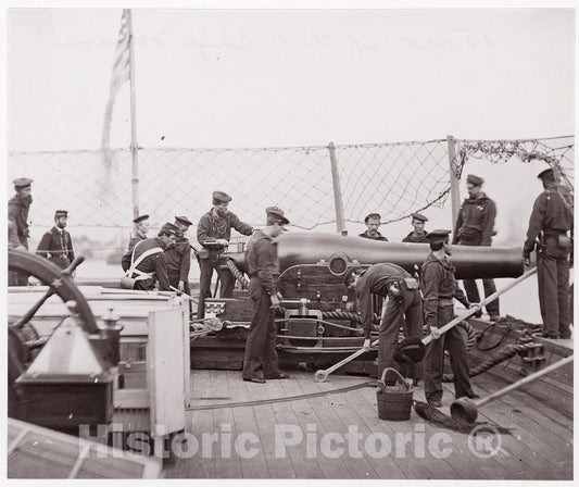 Photo Print : Formerly Mathew B. Brady - Mendota, 100 lb. Parrott Gun : Vintage Wall Art