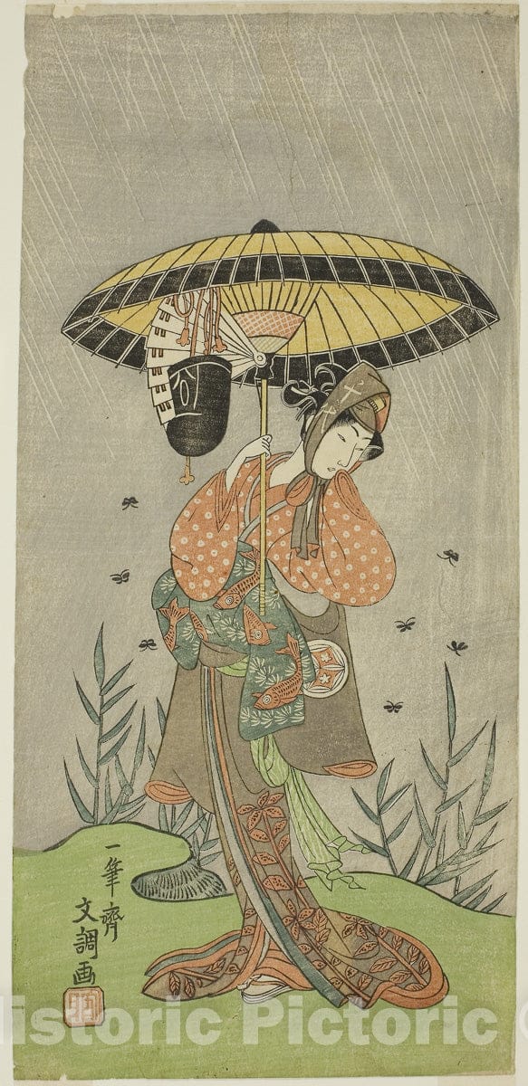 Art Print : Natsu Matsuri Naniwa Kagami, Ippitsusai Buncho, c 1770, Vintage Wall Decor :