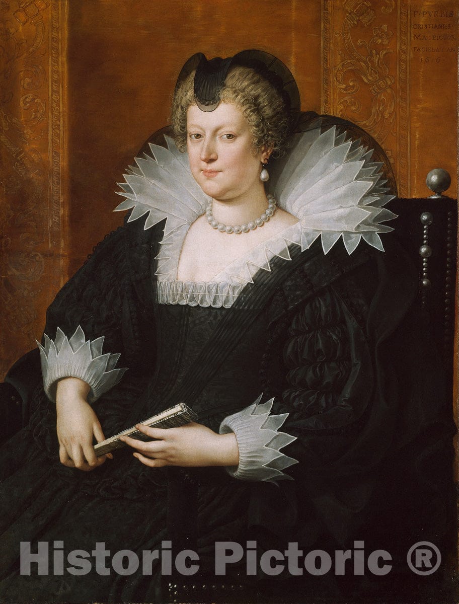 Art Print : Marie de Medicis, Frans Pourbus, the younger, c 1928, Vintage Wall Decor :