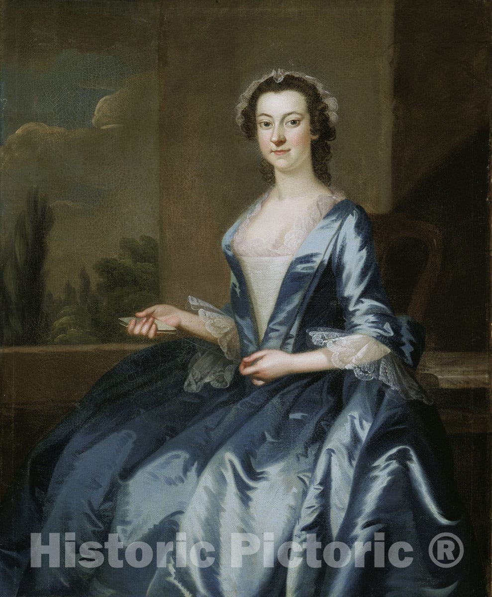 Art Print : Portrait of a Woman, John Wollaston, c 1920, Vintage Wall Decor :