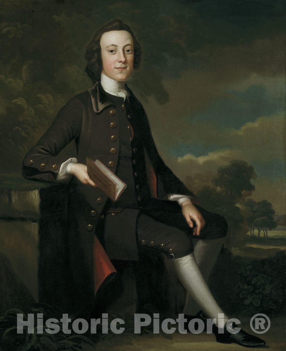 Art Print : Portrait of a Young Man, John Wollaston, c 1898, Vintage Wall Decor :
