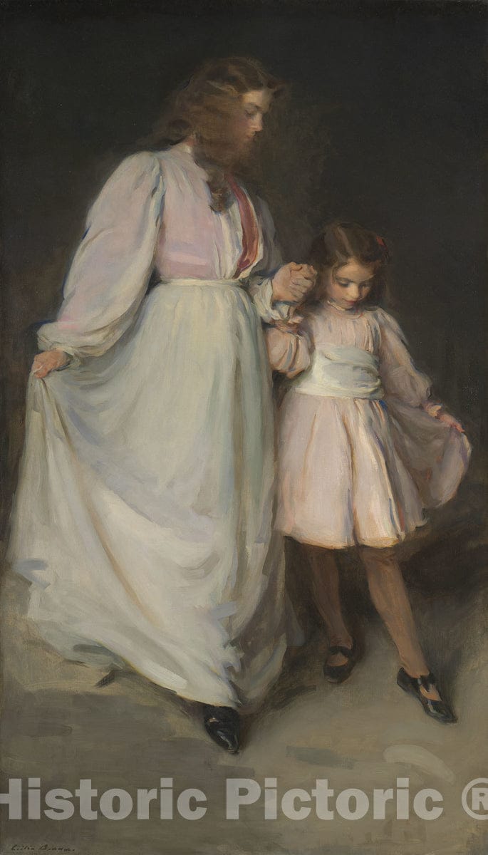 Art Print : Dorothea and Francesca, Cecilia Beaux, c 1850, Vintage Wall Decor :