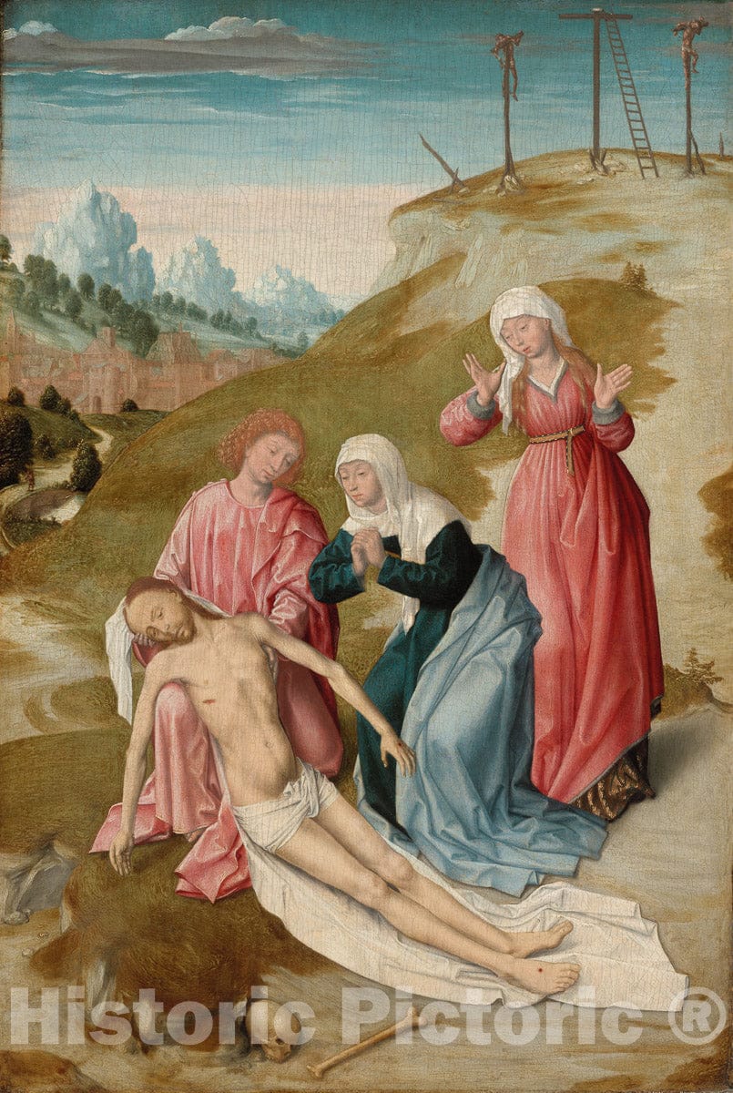 Art Print : The Lamentation, Netherlandish , c 1865, Vintage Wall Decor :