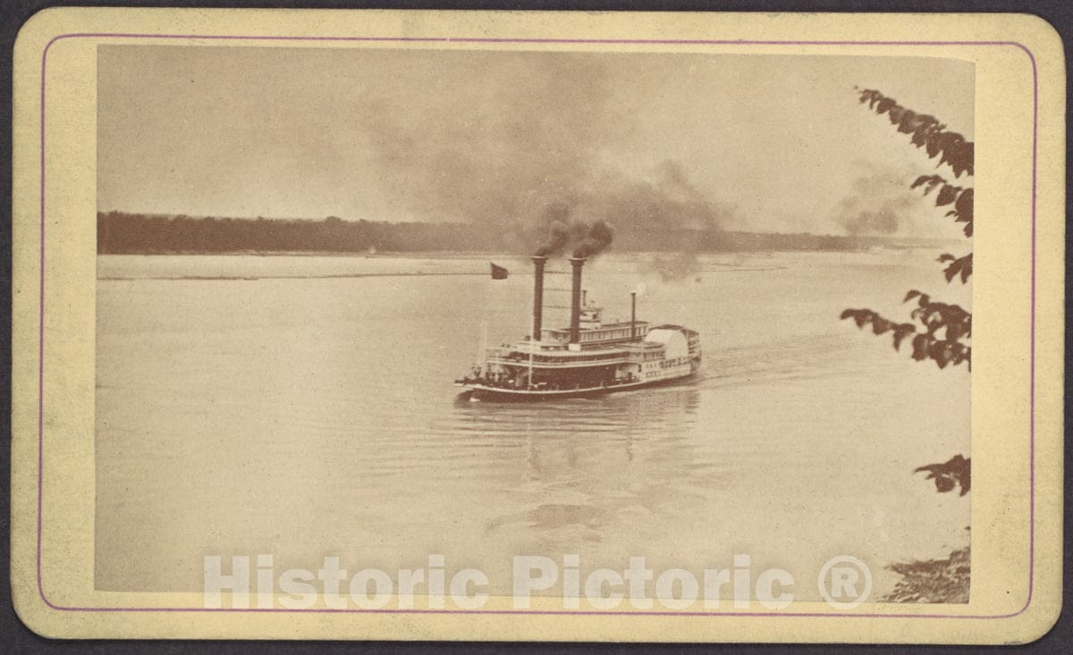Art Print : Robert Benecke - Steamer R.E. Lee Racing with Natches When Nearing St. Louis : Vintage Wall Art