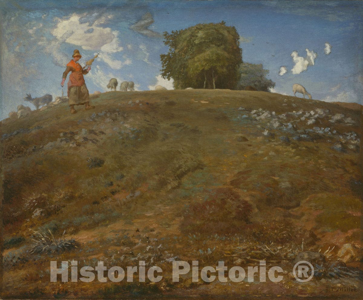 Art Print : In the Auvergne, Jean FranÃ§ois Millet, c 1875, Vintage Wall Decor :