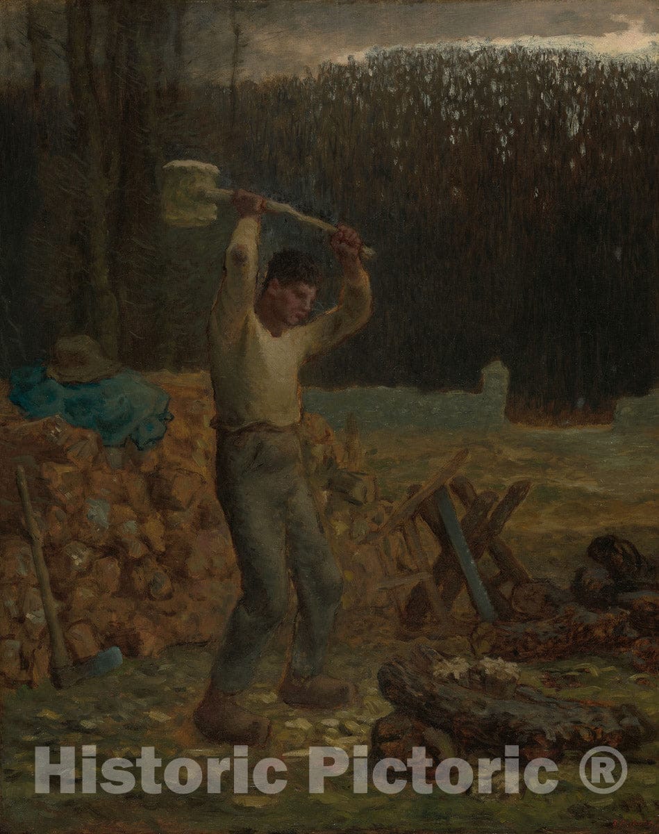 Art Print : The Woodchopper, Jean FranÃ§ois Millet, c 1879, Vintage Wall Decor :