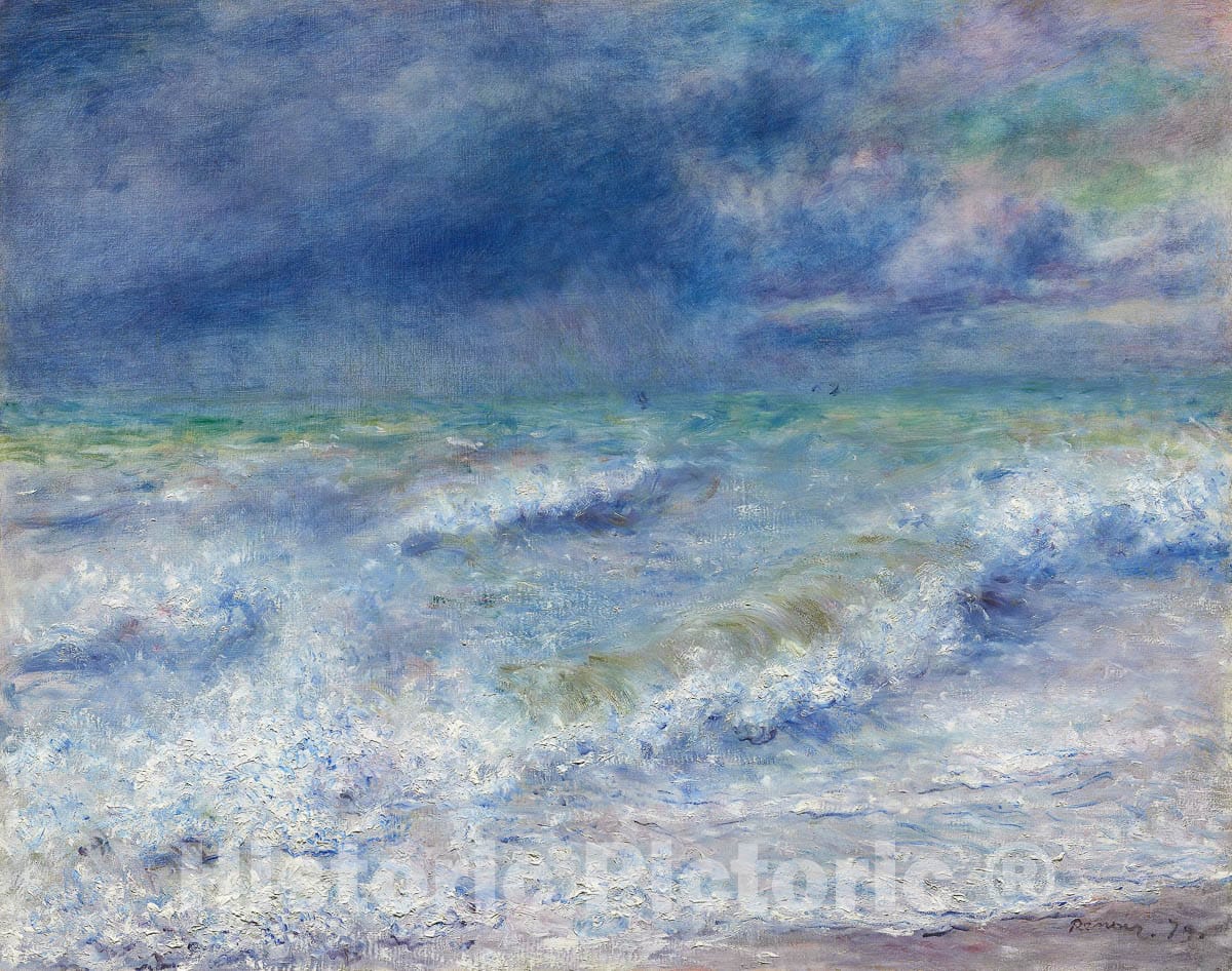 Art Print : Seascape, Pierre-Auguste Renoir, c 193, Vintage Wall Decor :