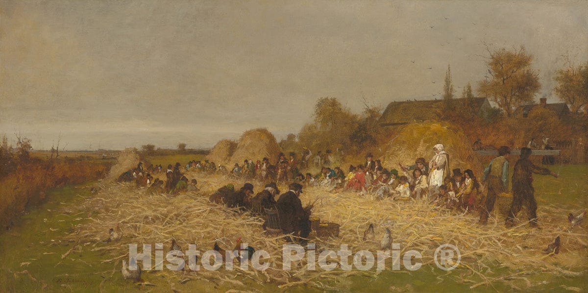 Art Print : Husking Bee, Island of Nantucket, Eastman Johnson, c 1893, Vintage Wall Decor :
