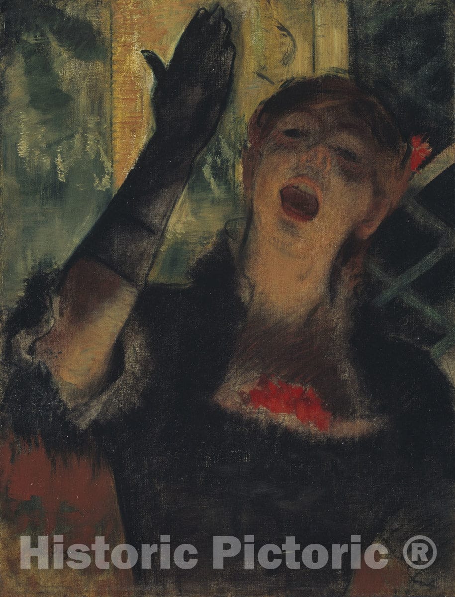 Art Print : Cafe Singer, Hilaire Germain Edgar Degas, c 1880, Vintage Wall Decor :