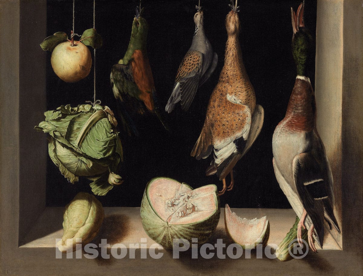 Art Print : Still Life with Game Fowl, Juan SÃ¡nchez CotÃ¡n, c 1900, Vintage Wall Decor :