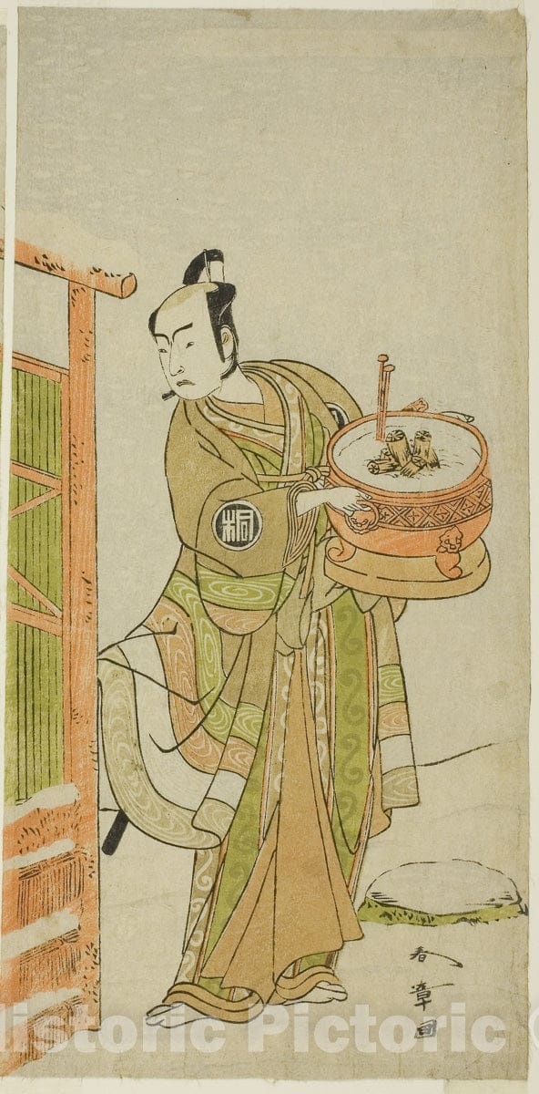 Art Print : Izu-goyomi Shibai no Ganjitsu v5, Katsukawa Shunsho, c 1785, Vintage Wall Decor :