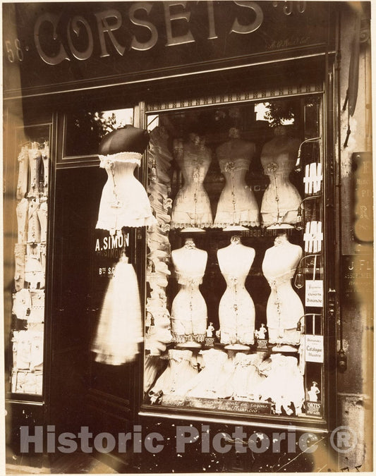 Photo Print : Eugène Atget - Boulevard de Strasbourg, Corsets, Paris : Vintage Wall Art