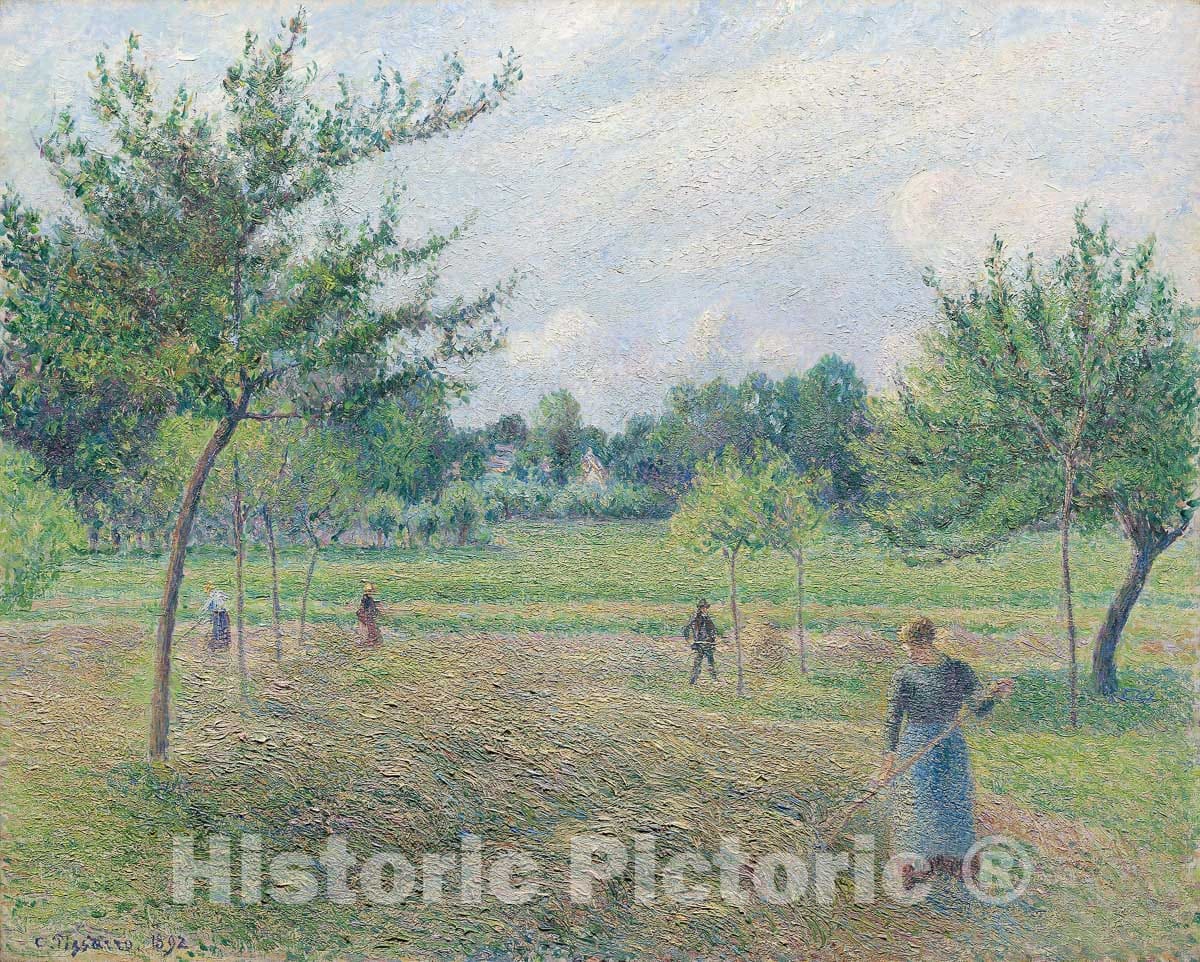 Art Print : Haymaking at eragny, Camille Pissarro, c 1748, Vintage Wall Decor :