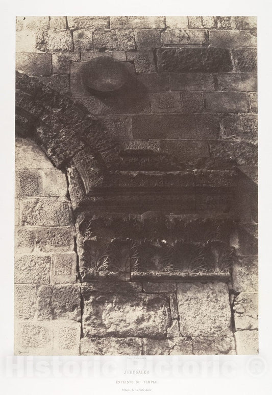 Photo Print : Auguste Salzmann - Jérusalem, Enceinte du Temple, Détails de la Porte Dorée : Vintage Wall Art