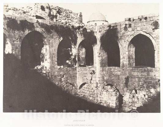 Photo Print : Auguste Salzmann - Jérusalem, Sainte-Marie-la-Grande, Cloître : Vintage Wall Art