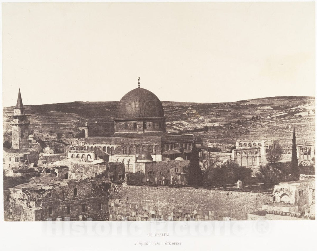 Photo Print : Auguste Salzmann - Jérusalem, Mosquée d'Omar, côté ouest : Vintage Wall Art