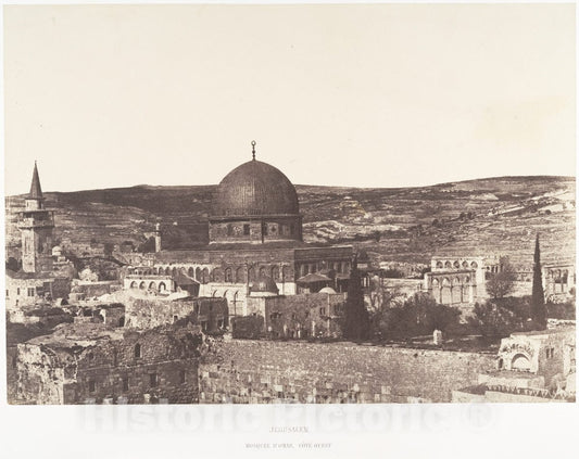 Photo Print : Auguste Salzmann - Jérusalem, Mosquée d'Omar, côté ouest : Vintage Wall Art
