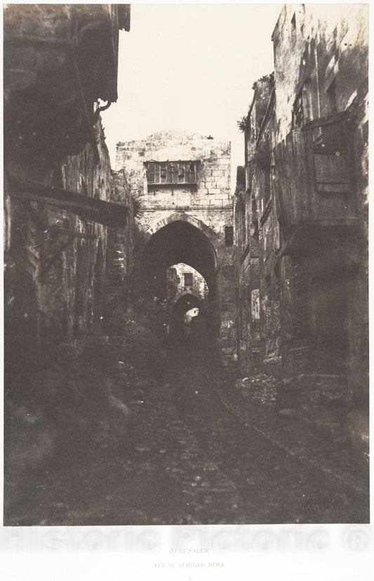 Photo Print : Auguste Salzmann - Jérusalem, Rue du quartier arabe, 2 : Vintage Wall Art