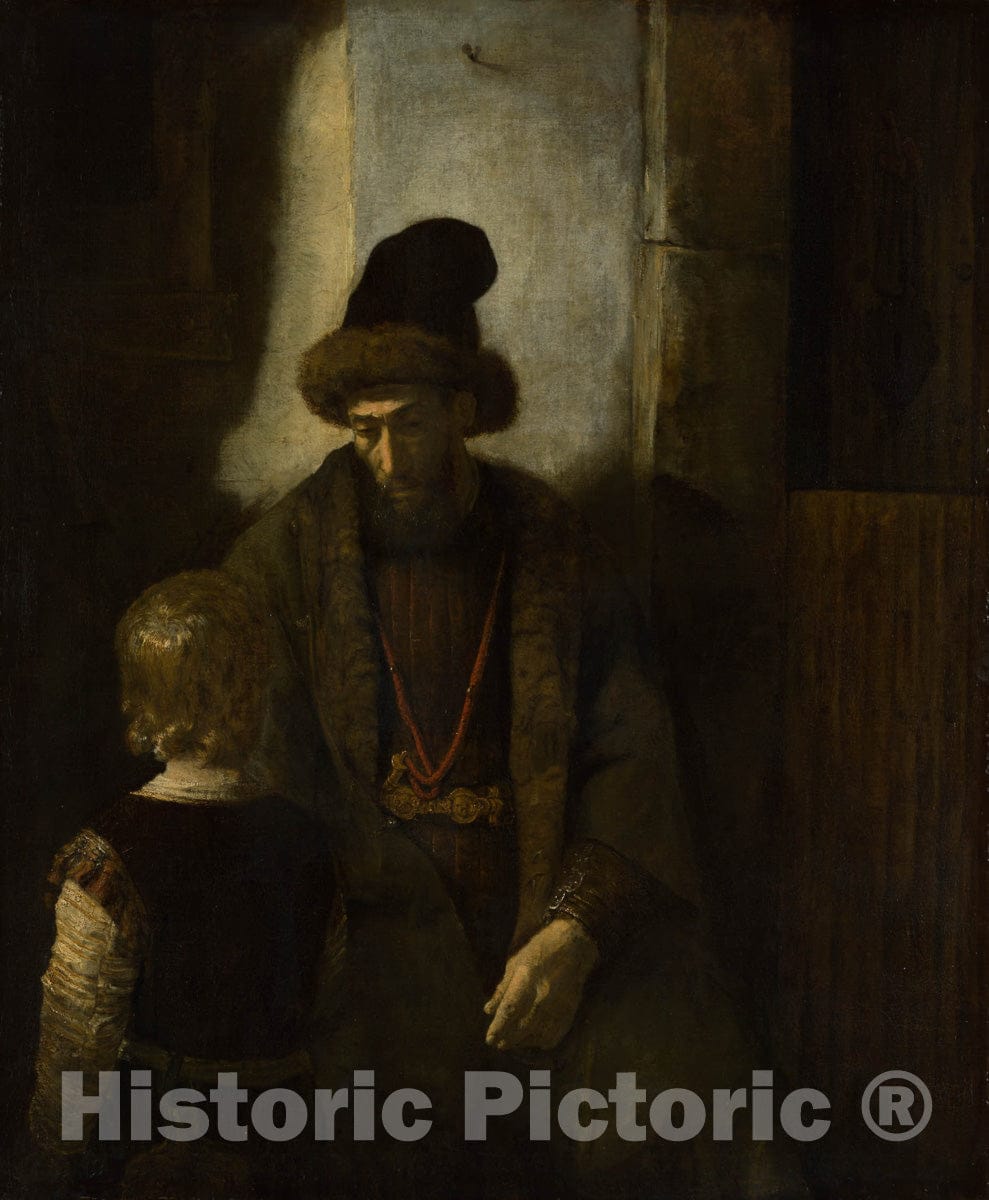 Art Print : Jacobs Farewell to Benjamin, Rembrandt Harmenszoon Van Rijn, c 1916, Vintage Wall Decor :