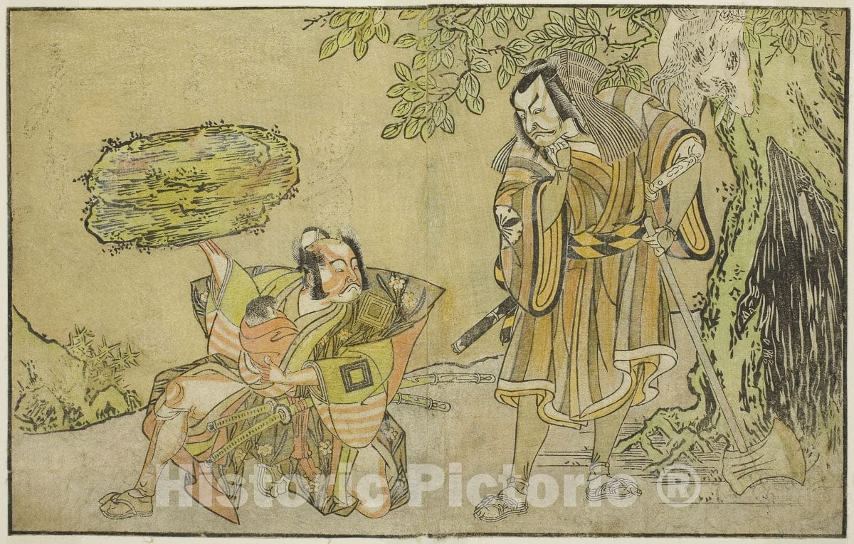 Art Print : Nue no Mori Ichiyo no Mato v5, Katsukawa Shunsho, c 1767, Vintage Wall Decor :