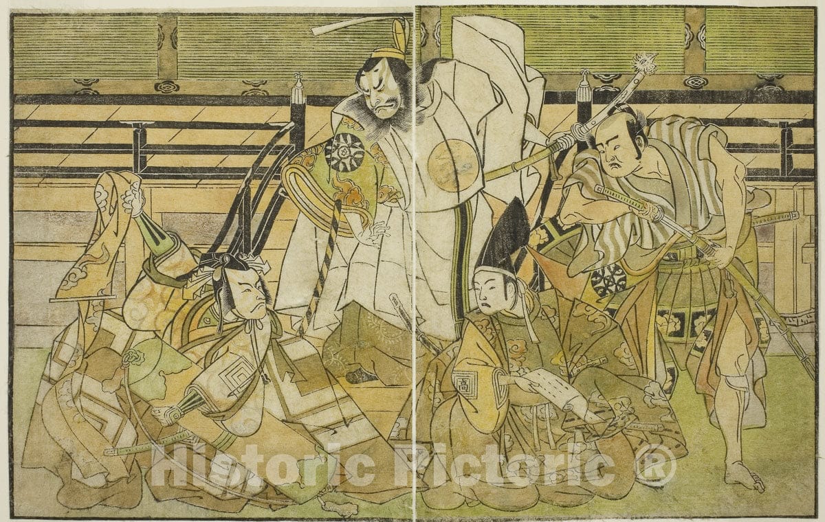 Art Print : Nue no Mori Ichiyo no Mato v4, Katsukawa Shunsho, c 1767, Vintage Wall Decor :