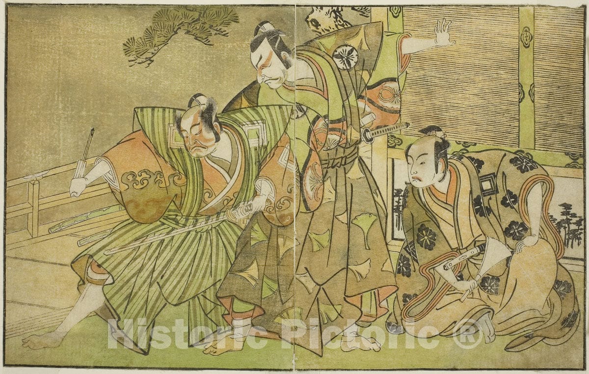 Art Print : Nue no Mori Ichiyo no Mato v2, Katsukawa Shunsho, c 1767, Vintage Wall Decor :