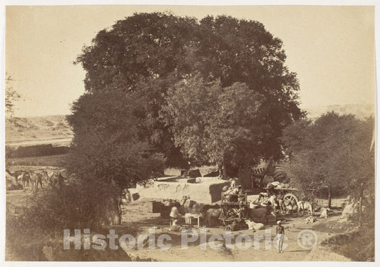 Photo Print : Bhowlie- A Well in The Punjab : Vintage Wall Art
