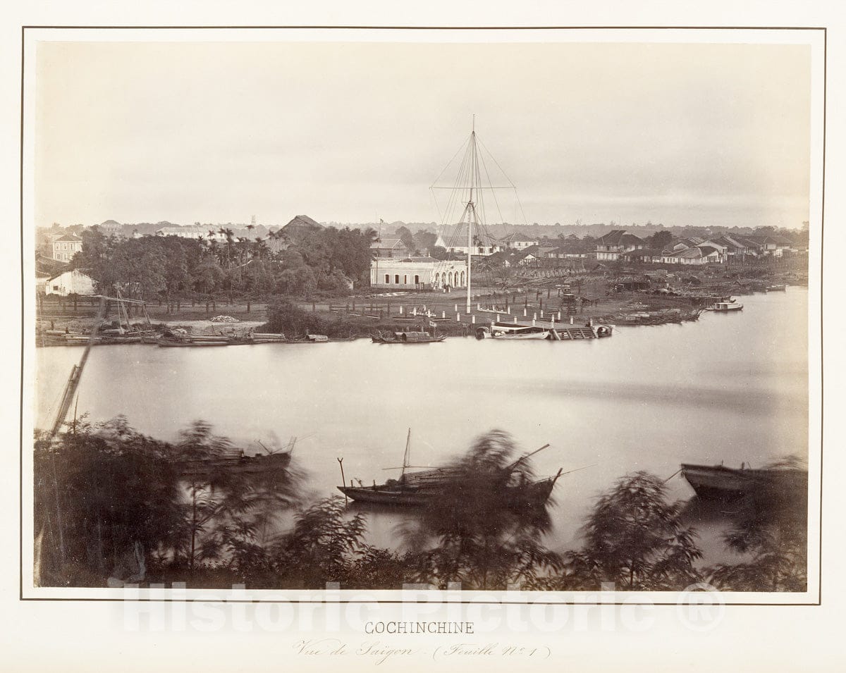 Photo Print : Emile Gsell - Vue de Saïgon (Feuille No. 1) : Vintage Wall Art