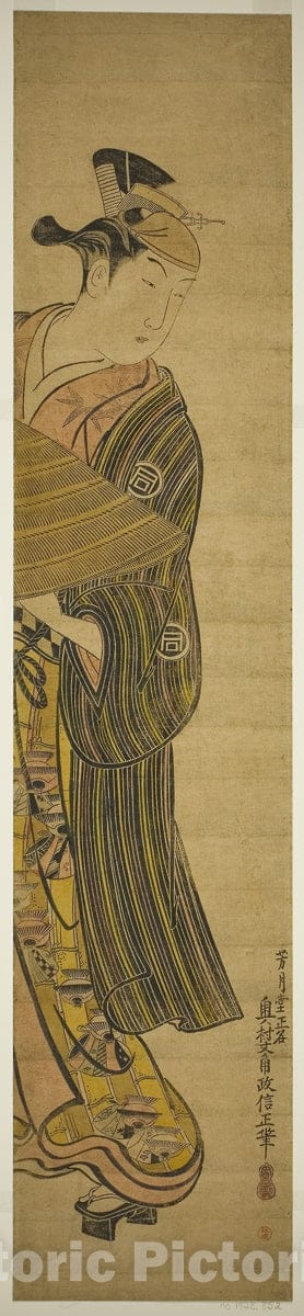 Art Print : The Actor Sanogawa Ichimatsu I, Okumura Masanobu, c 1490, Vintage Wall Decor :