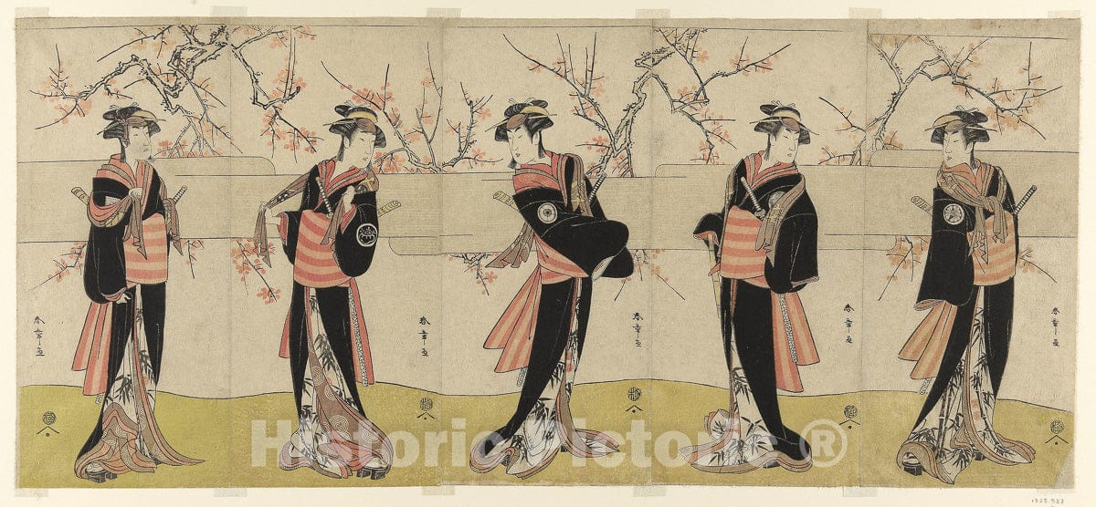 Art Print : Waka Murasaki Edokko Soga v3, Katsukawa Shunsho, c 1770, Vintage Wall Decor :