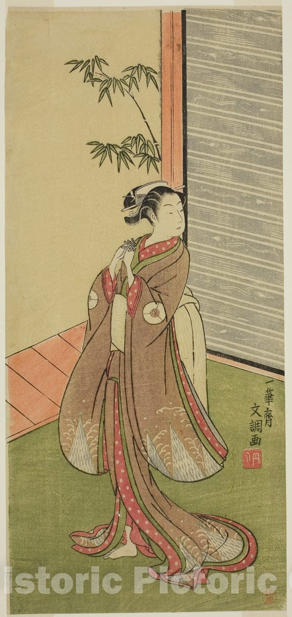 Art Print : The Actor Iwai Hanshiro IV in a Female Role, Ippitsusai Buncho, c 1768, Vintage Wall Decor :