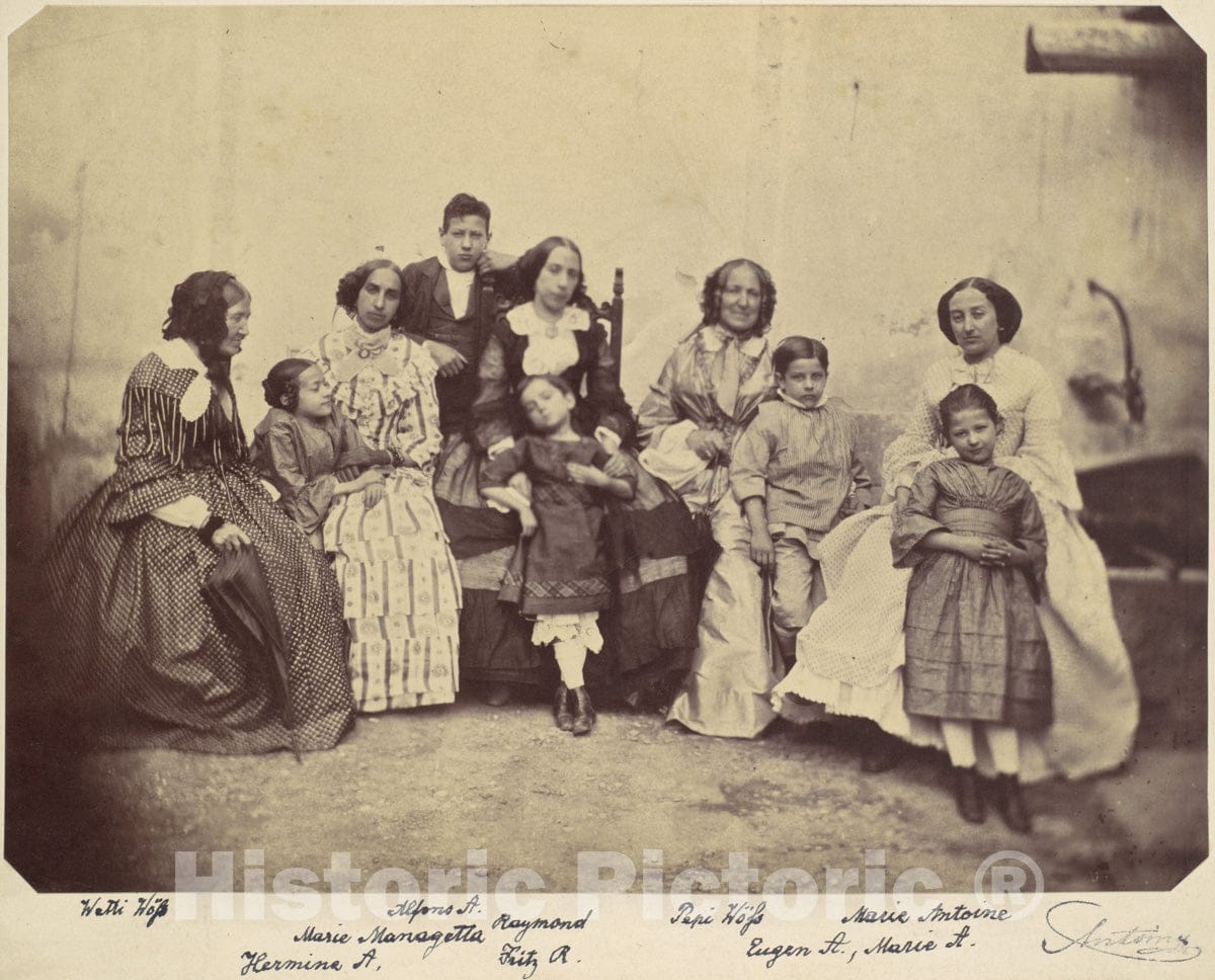 Photo Print : Franz Antoine - Ten Members of The Antoine Family : Vintage Wall Art