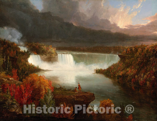 Art Print : Distant View of Niagara Falls, Thomas Cole, c 1857, Vintage Wall Decor :