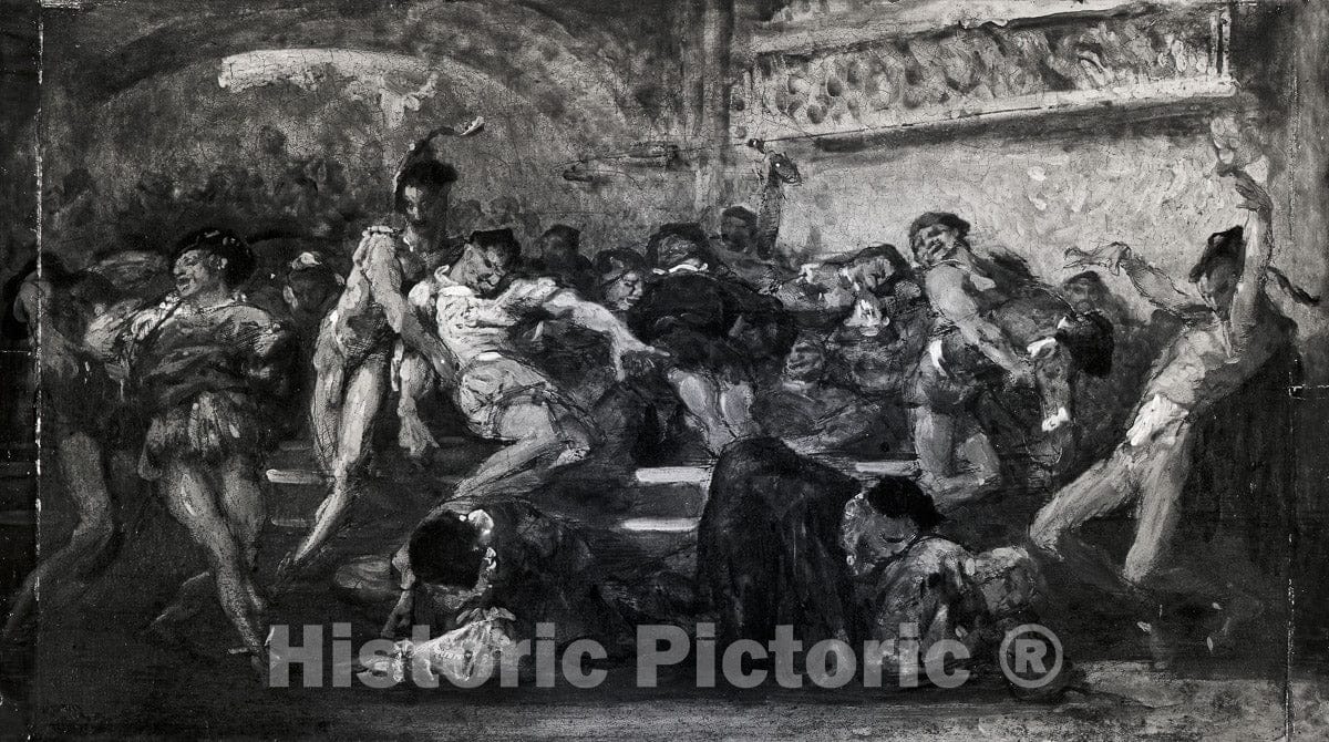 Art Print : The Carousal (Scene from Faust?), French School, c 1635, Vintage Wall Decor :