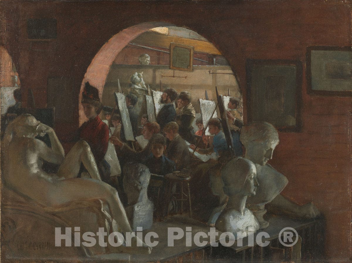 Art Print : An Alcove in the Art Students League, Charles Courtney Curran, c 1820, Vintage Wall Decor :