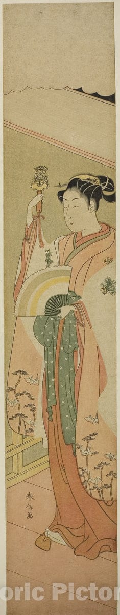 Art Print : The Kagura Dance, Suzuki Harunobu, c 1835, Vintage Wall Decor :
