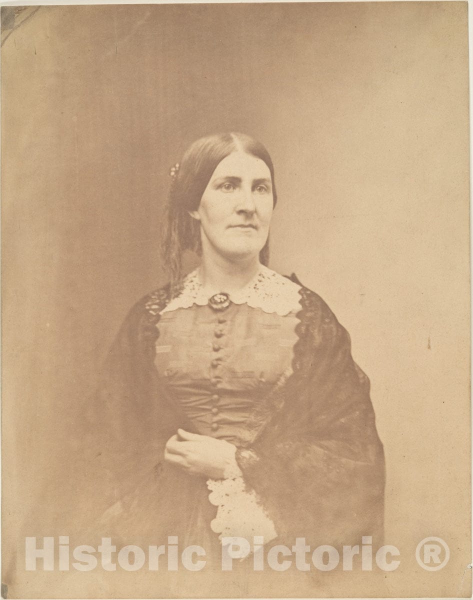 Photo Print : Woman with Black Shawl : Vintage Wall Art