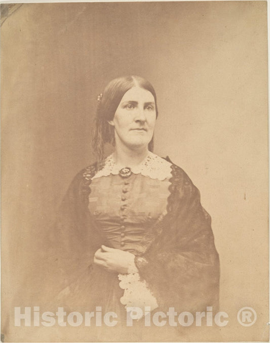 Photo Print : Woman with Black Shawl : Vintage Wall Art