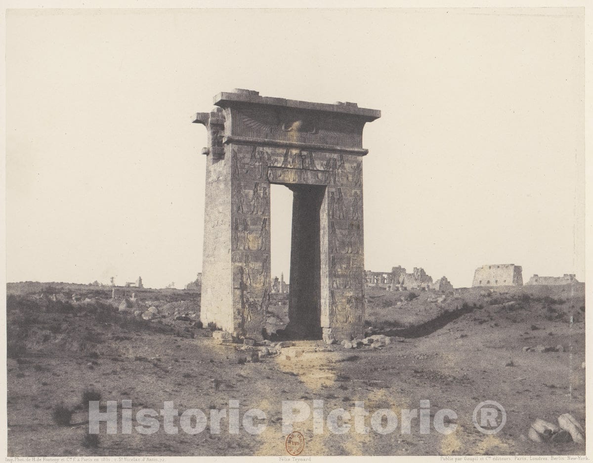 Photo Print : Félix Teynard - Karnak (Thèbes), Grande Porte du Nord Vue du Point X : Vintage Wall Art