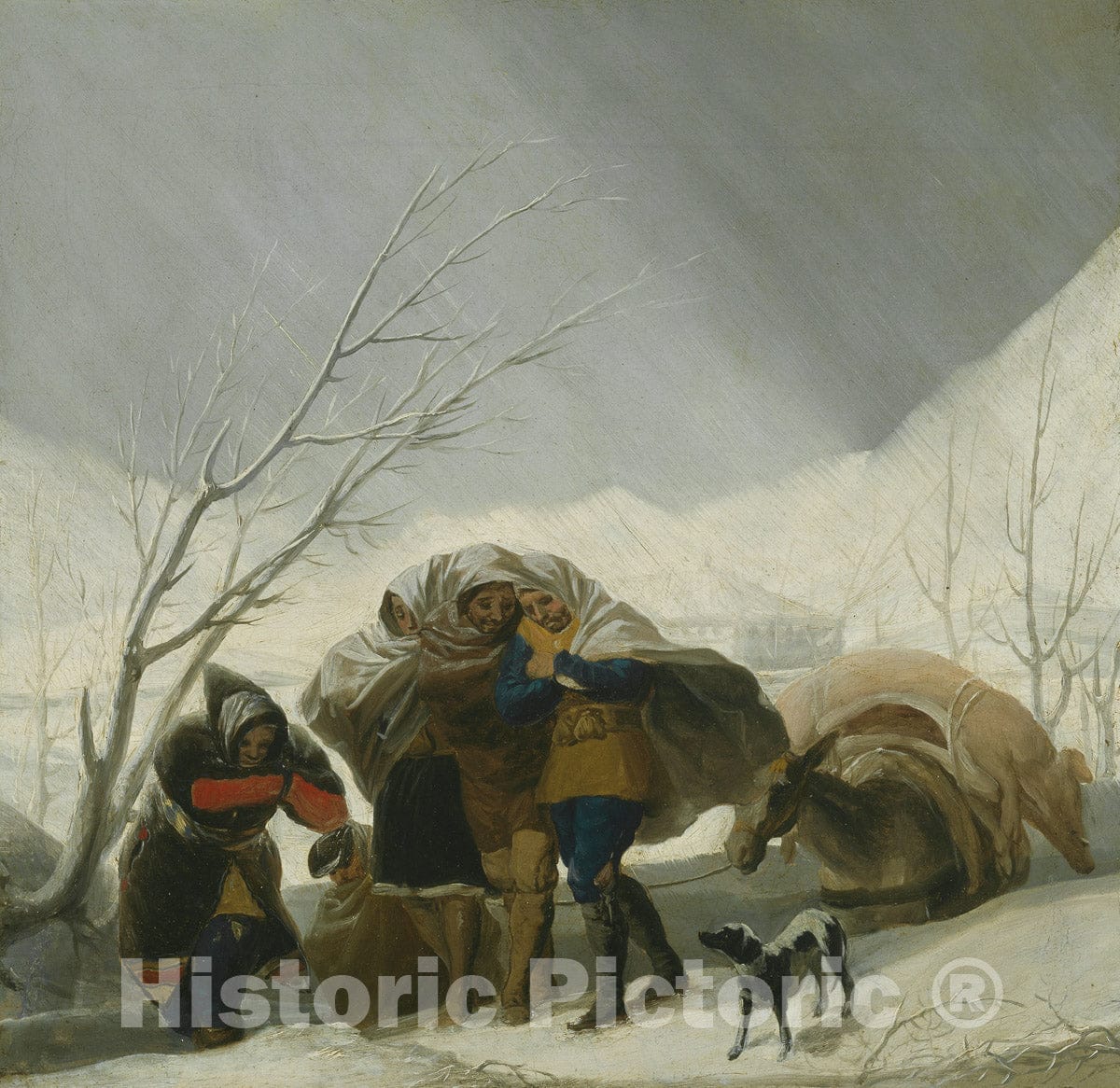 Art Print : Winter Scene, Francisco Goya, c 1927, Vintage Wall Decor :