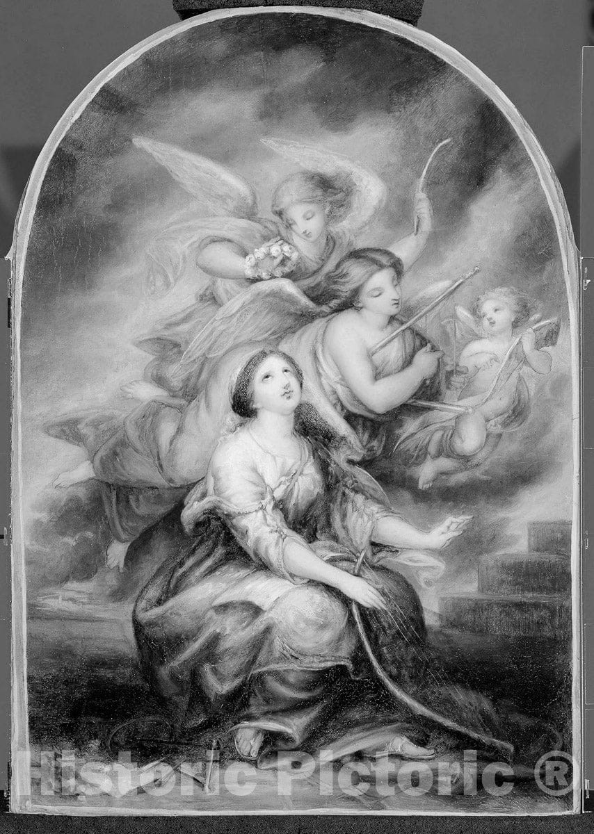 Art Print : St. Cecilia, Antoine Wiertz, c 1885, Vintage Wall Decor :