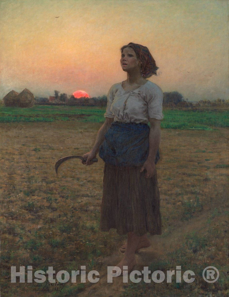 Art Print : The Song of the Lark, Jules Adolphe Breton, c 1814, Vintage Wall Decor :